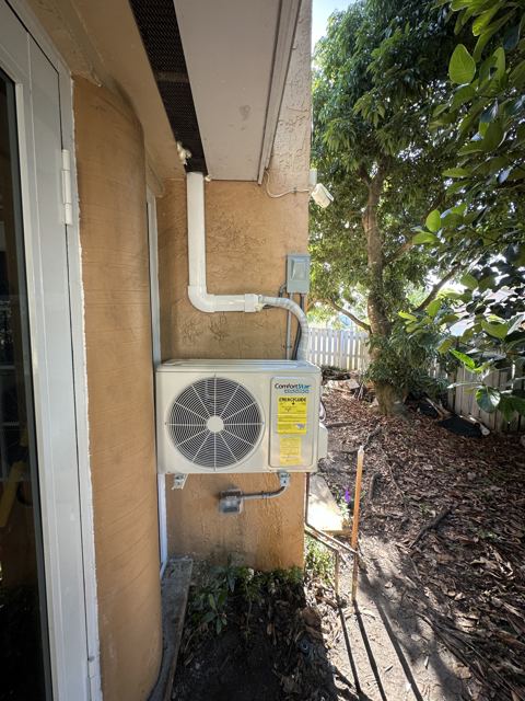Mini-split, finished lineset — Compact outdoor unit with fully concealed refrigerant lines (Wonder Air & Heat, Brevard County FL)