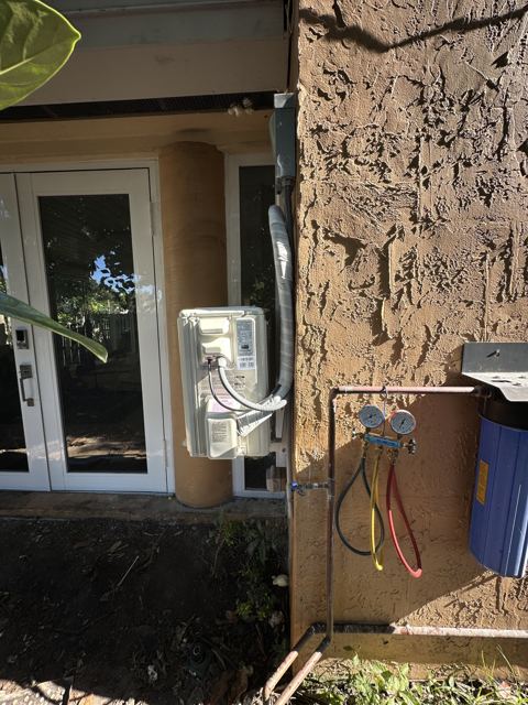 Commissioning & charge check — Gauges on — every install is tested and dialed in before we leave (Wonder Air & Heat, Brevard County FL)